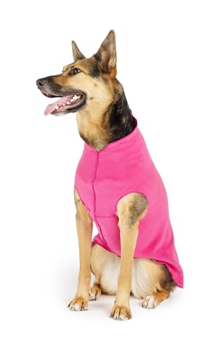 Image of Goldpaw Stretch Fleece Dog Sweater - with Spandex for 4-Way Stretch - Soft, Comfortable Dog Coat - Machine Washable - Made in the USA - Fuchsia - Size 28