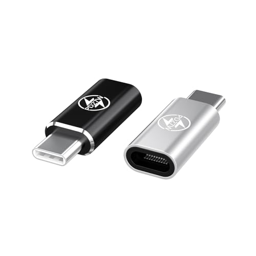Adaptador Lightning a USB C, 2 Unidades, Lightning a USB C Adaptador, Certificado Apple MFi para PD 27 W, Carga Rápida para iPhone 16/15 Pro MAX Plus, Galaxy S24/S23, iPad Pro/Air, No para OTG/Audio