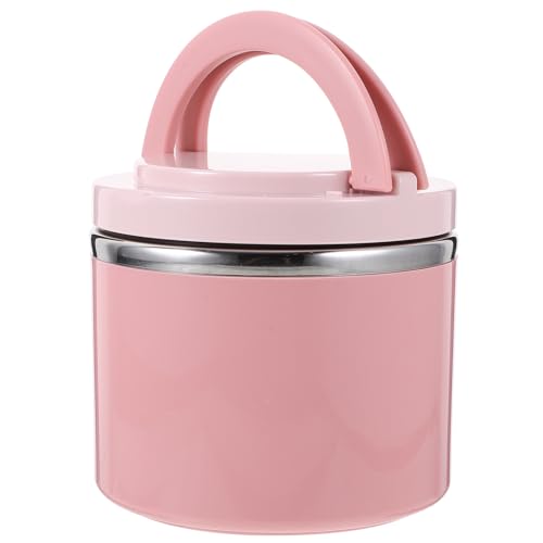 Garneck 1000ML��e�ʃs���N�ۉ��X�[�v�J�b�v �X�e�����XPP�f�ސ� �H�i�ۑ��L�����A ���H�L�����A��������~�߃n���h���t�� �������������̐H�������^�тɍœK