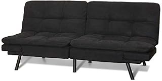 Mainstay' Memory Foam Convertble Futon (Black Suede, Full)
