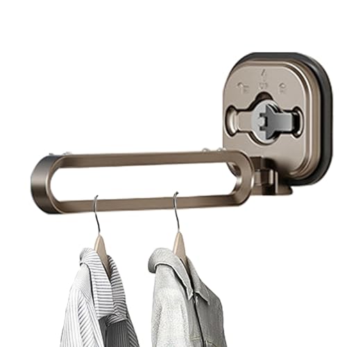 Cintre à ventouse et étendoir à vêtements rétractable pliable pour un séchage mural compact - 2