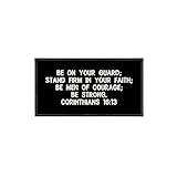 Corinthians 16:13 Patch 4" x 2" Embroidered Iron-on/Sew-on Applique, Religious Eternal Life Bible Verse Love Jesus God Christian Biker Decorative Embroidery Clothing Vest Jackets Premium Stitching