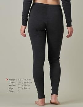 LAPASA Dames 100% Merinowol Thermisch Onderhemd, Premium Merino Wol Thermisch Ondergoed, Warme Ronde Hals Lange Mouwen Shirt Trui (L48), Donkergrijs Gemêleerd, S