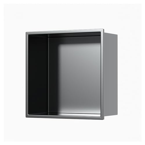 Niche de douche encastrée 32 cm étagère murale acier inoxydable gris