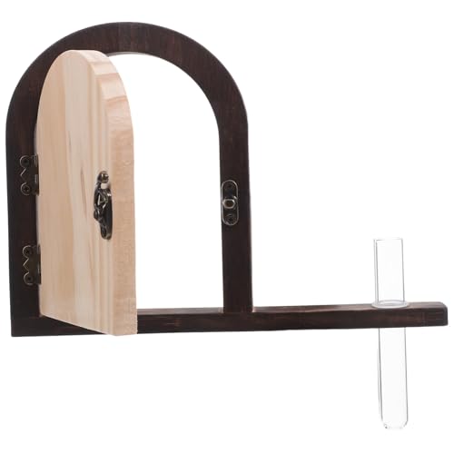 TOYMYTOY 童話ドア木製コンセントカバー 防護プラグカバー 試験管花瓶付き壁面装飾コンセント隠し 女の子部屋用観葉植物育成器具付き