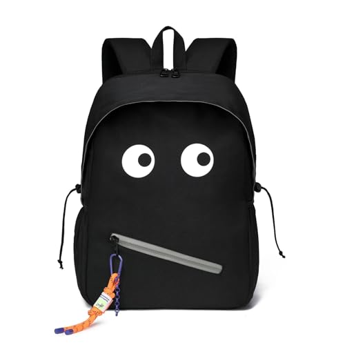 Girls Boys Backpack 16Inch 3D Eyes Funny Emoticon Comic Cartoon Backpack Students Daypack Large for Kids and Youth (A)3