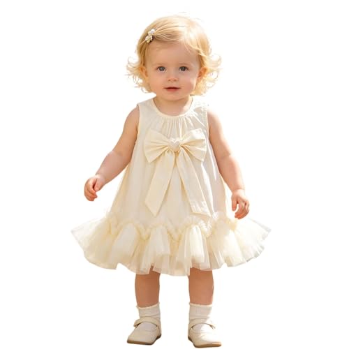 Vestido sin mangas para bebé con lazo para crear recuerdos inolvidables