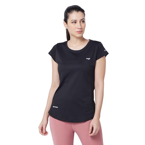 Image of berge' Ladies Polyester Dry Fit Western Shirts & Tshirts for Women, Quick Drying & Breathable Fabric, Gym Wear Tees & Workout Tops|Half Sleeve T-Shirt|Running Tshirts for Women