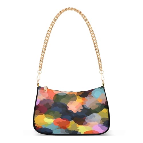 Shoulder Bags for Women Multi-colored Spots Tote HandBag Shoulder Bags purse with Chain Zipper Closure