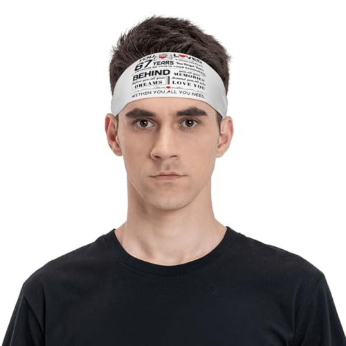 67th Birthday Gift 67 Years Old Birthday Gifts Sports Sweatband Headband Sport Wristband Absorbent, Comfortable for Men & Women All Athletic Activities