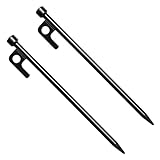BESTonZON 2 Stück Metall Zeltheringe Robust Camping Bodenanker Zelt Heringe für Sandboden und Weichen Untergrund zur Sicheren Befestigung von Zelten Markisen Pavillons und Outdoor Zubehör