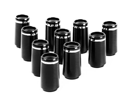 The Golfer's Workshop .355 Taper Tip Black With Silver Collar Club Ferrules - Pack Of 10 #TOP1