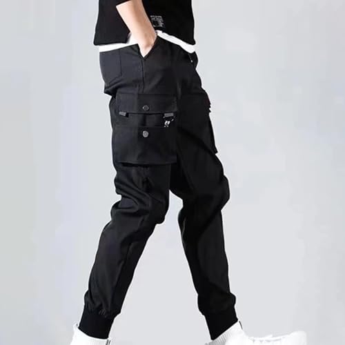 Men's Cargo Pants Casual Joggers Elastic Waist Drawstring Tapered Pants for Men Trousers Relaxed Fit with Pockets4