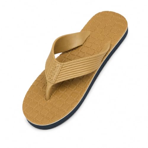 Image of Men's Hawai Flip Flops with Textured Footbed and Dark Outsole