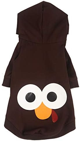Impoosy Dog Turkey Shirt Cute Pet Thanksgiving Hoodies Cat Puppy Funny Costume Clothes for Dogs Cats (S)