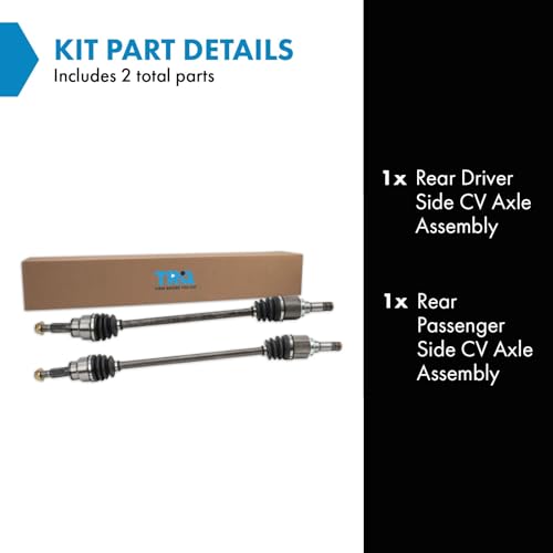 Image of TRQ Rear Driver & Passenger Side CV Axle Assembly Set for 09-12 Ford Flex 09-17 Taurus 13-19 Police Interceptor Sedan 09 Lincoln MKS To 12 /02 /12 Production Date