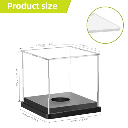 Image of Hooqict 4 Pack Arcylic Softball Display Case Clear Softball Holder UV Protected Stand Championship Display Case Memorabilia Square Box for Golf Tennis Game Ball Baseball