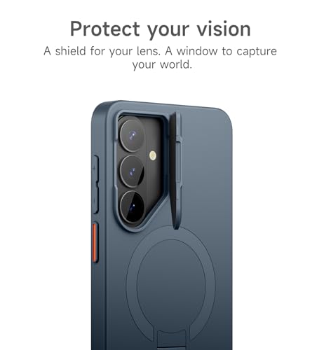 Image of SURITCH for Samsung Galaxy S26 Plus Phone Case, Magnetic Protective Cover with Camera Cover & Adjustable Metal Kickstand for Galaxy S26 Plus -Dark Blue