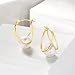 Ross-Simons 8-9mm Cultured Pearl Double-Hoop Earrings in 14kt Yellow Gold. 3/4