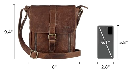 Image of Genuine Leather Crossbody Purse and Handbags - Crossover Bag Over the Shoulder