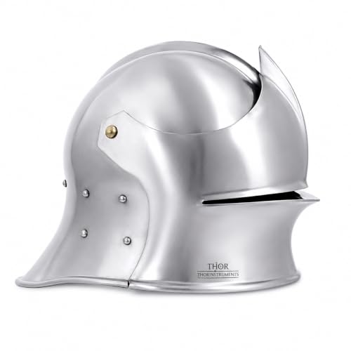 THOR INSTRUMENTS Italian Sallet Helmet - Metallic - One Size for LARP, Cosplay, Renaissance Fairs, Halloween, historical reenactment