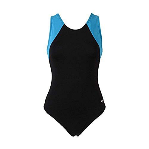 Dolfin W's Aquashape Color Block Moderate Lap Suit Black/Turquoise 14 & Towel