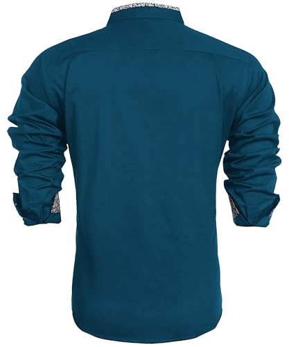 Image of Mens Shirt | Black Cotton Blend Casual | Regular Fit | Full Sleeve | Printed Spread Collar | Solid Plain Style | Summer Office Wear | Stylish Shirt for Men