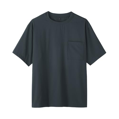 無印良品 <循環>紳士 風を通す半袖布帛Tシャツ メンズ AC239A6S ダークネイビー XL