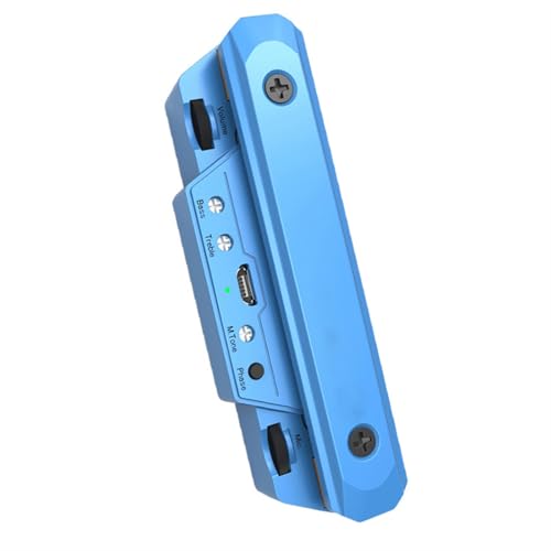 ピックアップフォークアコースティックギター穴あけ不要プロパフォーマンス振動ボックスサウンド増幅 楽器のピックアップ(Blue)