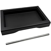 Low Profile Drip Tray With Spring Kit For Gaggia Classic Pro, Thin Stainless Steel Tube Coffee Machine Water Tray, Space Saving ABS Replacement Part BlackA