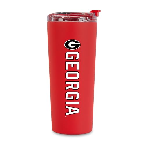 Image of Rico Industries NCAA Georgia Bulldogs Red 24oz Stainless Steel Tumbler with Lid and Dual Functioning Lid
