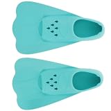 HOMOCONO Pinne da Nuoto in Silicone per Adulti Pinne Corte per Allenamento al Nuoto Portatile per Piscina e Mare 1 Paio Verde Xs 27-29