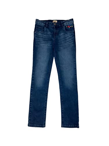 Image of Gini & Jony Girls Blue Solid Denim Fixed Waist Jeans