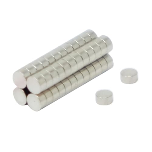 N42 Neodymium Magnet for Arts, Crafts, Model Making, DIY and Hobbies - 2mm dia x 1mm thick - 0.11kg Pull - Pack of 50