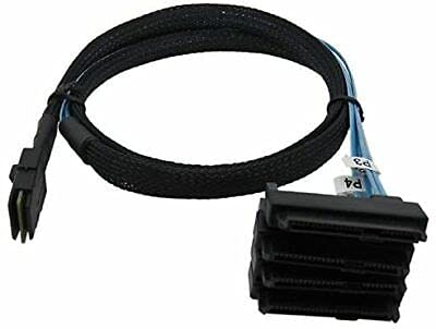 Cavo Amphenol Mini SAS 36pin SFF-8087 A 4x SFF-8482 + Alimentazione | 1 Metro