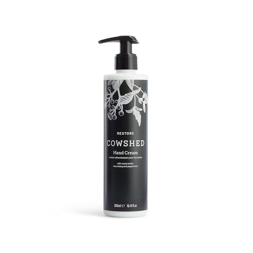 Cowshed Restore Hand Cream 300ml, Hydrating Hand & Nail Cream with Cocoa Butter, May Chang & Peppermint