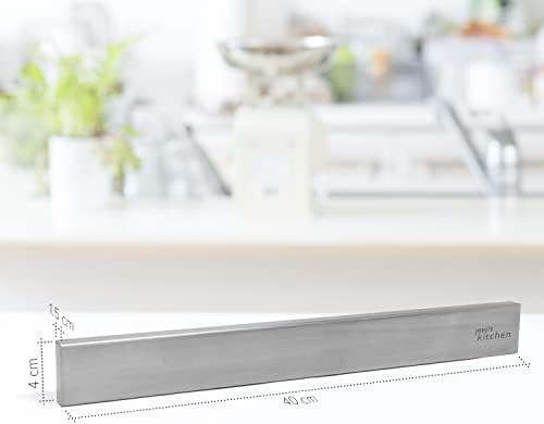 Joejis Strong Magnetic Knife Bar Holder Rack 40cm - Stainless Steel - Easy Installation 3M Adhesive or Screws - Perfect for Kitchen or Garage Utensils Tools
