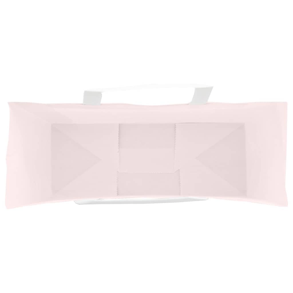 Różowe torby papierowe kraft 250 szt. z uchwytami linowymi, 45 x 17 x 48 cm, torby na zakupy nadające się do recyklingu na prezenty, imprezy i zakupy