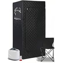 Portable Steam Sauna,Portable Sauna for Home Relaxation,Personal Full Body Sauna Box with 3L 1500W Steamer,Remote Control, Foldable Chair,Large Space Sauna Tent35.45*35.45*70.87
