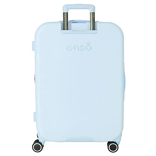 Set Valise Enso Bonjour Bleu 116L | Coque Rigide ABS et 4 Double Roues Multidirectionnelles - 3