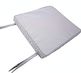 iStyle Mode Set Of 2 - Water Resistant Chair Cushions With Ties Seat Pads Cushion Pad For Indoors Outdoors Patio Garden Foam Cushion Pad - (Pack Of 2) (50x44x4cm, Light Grey) - Image 1
