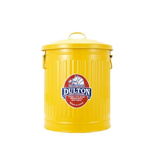 ダルトン(Dulton) ミニガベージカンSサイズ 3.5L イエロー ゴミを入れる物こそ綺麗だと思う物を使いたい ふた付きゴミ箱 ブリキ缶 高さ240mm 直径185mm 100-105-YLS