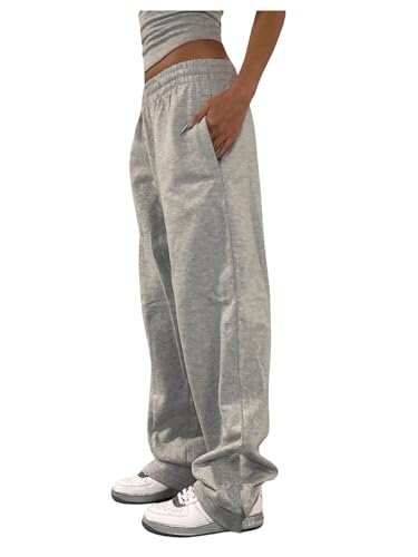 SweatyRocks Women's Baggy Wide Leg Pants Casual Elastic High Waisted Pants with Pockets3
