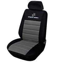 Juego De 2 Fundas Universales Para Asientos Delanteros De Coche - Tela Gris/Negro, Incluye Reposacabezas, Compatible Con Airbag