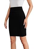 Sweet Hearts Mini Pencil Skirt for Women- Above Knee Silky Basic Bodycon Skirt Made in USA (Black, Medium)