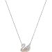 SWAROVSKI Crystal Authentic Iconic Multi-Colored Swan Pendant Rhodium Plated Necklace - Fancy Diamond Accessory for Women