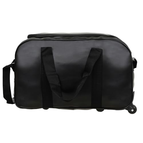 Image of Premium Trolley Duffle Bag for Travel with Wheels & Shoulder Strap | Large Capacity Leather Finish Luggage Bag for Men & Women | Durable Multipurpose Gym & Weekend Travel Bag