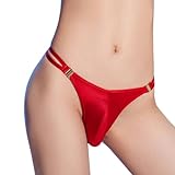 Sissy Underwear Sexy Unterwäsche Für Mann Sissy Höschen, String Tanga Männer Mit Minimalistischer Passform Und Femboy Inspiriertem Design, Femboy Outfit Jockstrap Männer Mit Moderner T-Back Form (Rot)