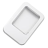 DECOMELODY 10 Stück Quadratische Weißblech Aufbewahrungsbox mit Sichtfenster Mattierte USB Stick Hülle Dicht Schließender Deckel Vielseitig für Büro und Haushalt