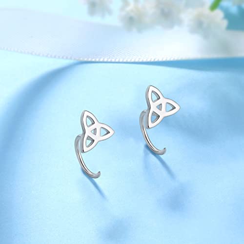925 Sterling Silver Earrings for Women Girls Half Open Hoop Earrings Small Huggie Open Hoop Earrings Cartilage Piercing Earrings Eye of Horus/Hamsa Hand/Evile Eye Earrings Hypoallergenic Earrings Gift4